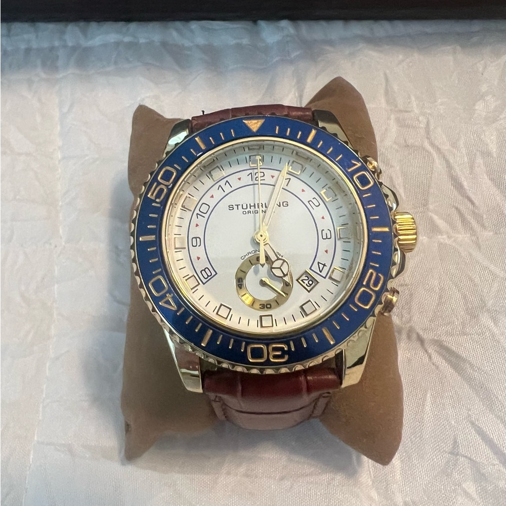 Stuhrling Original Gold and Blue Men's Watch